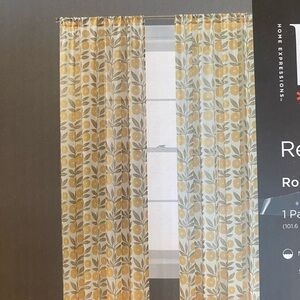 Home Expressions Yellow Floral Curtain